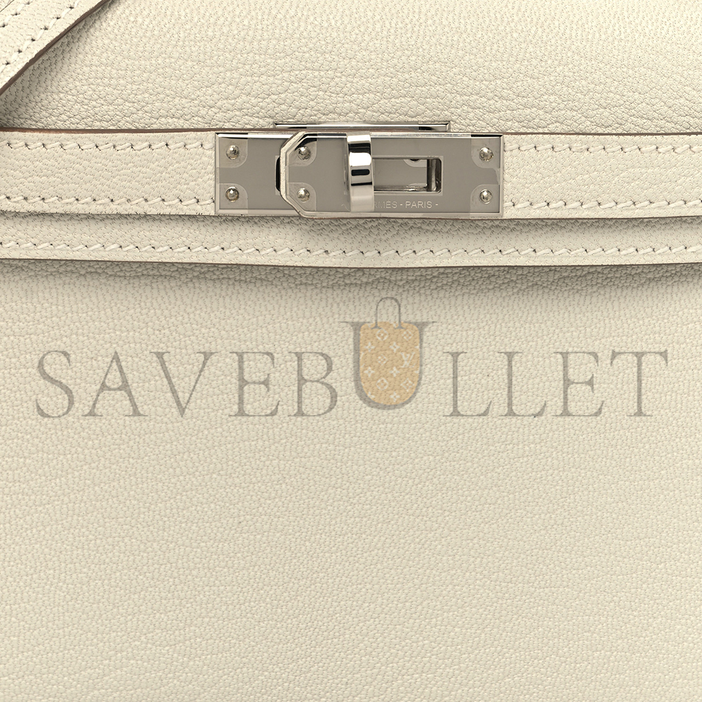 H**mes master chevre mysore mini kelly ii mushroom (19*12*5.5cm)